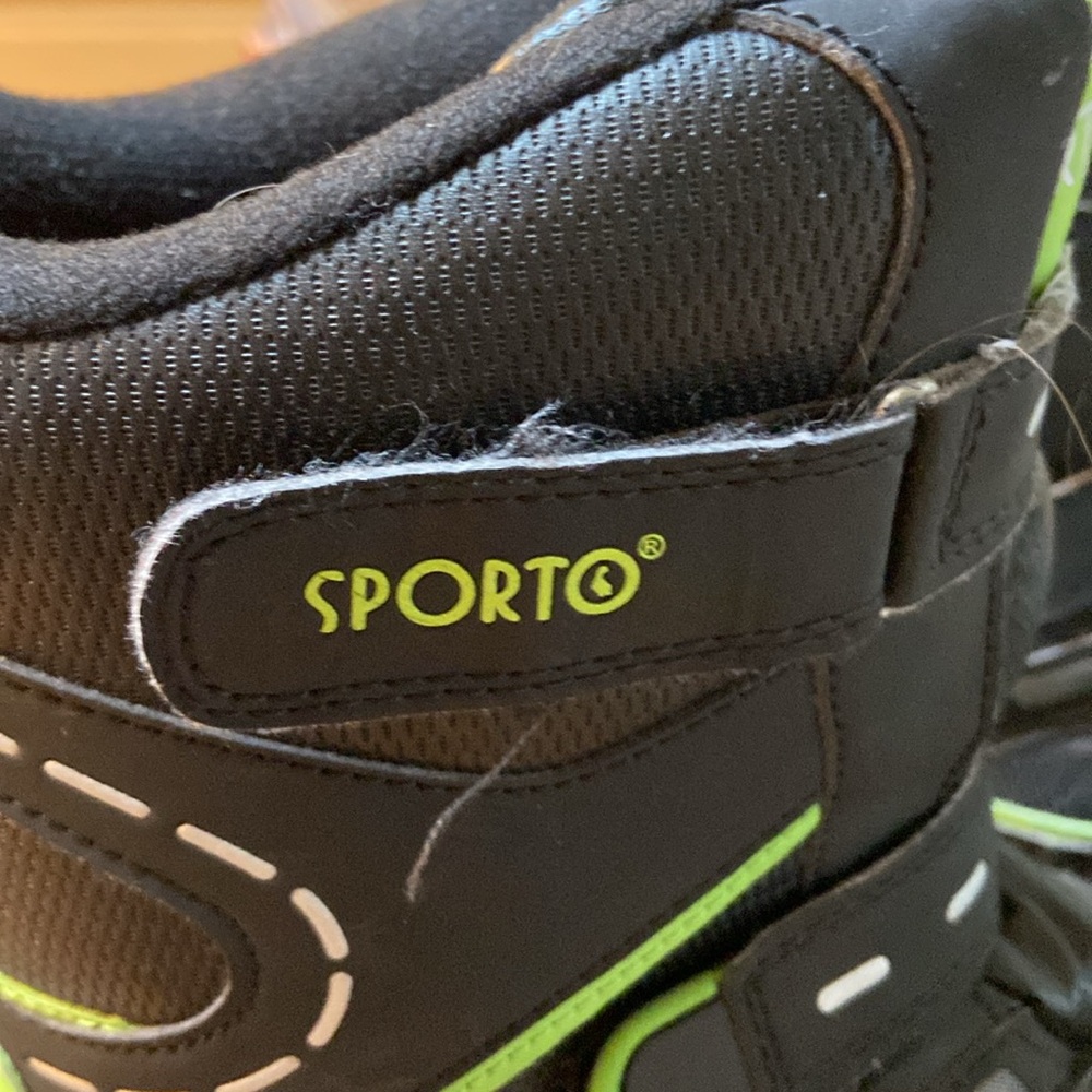 Sporto boys winter boots black green sz XL 6-7 - Picture 2 of 7